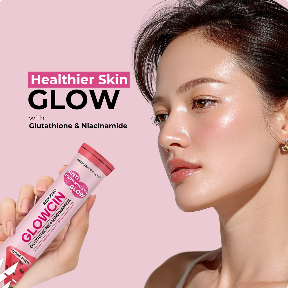 GlowCin For Clear, Glowing Skin: Glutathione + Niacinamide Effervescent Tablets