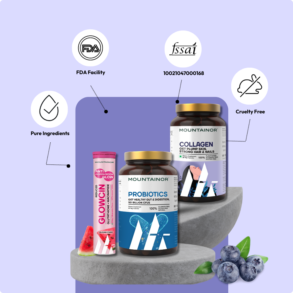 Glowcin+Collagen+Clear Biotics (Combo Pack) & Get FREE Gift (Sunscreen Stick + Anti Acne UV Gel + Under Eye Patch)