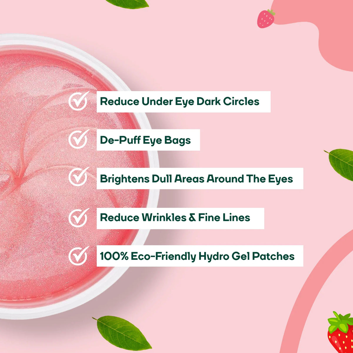 Hydrogel Under Eye Glutathione Patches | Reduce Puffiness & Dark Circles - 60 Patches