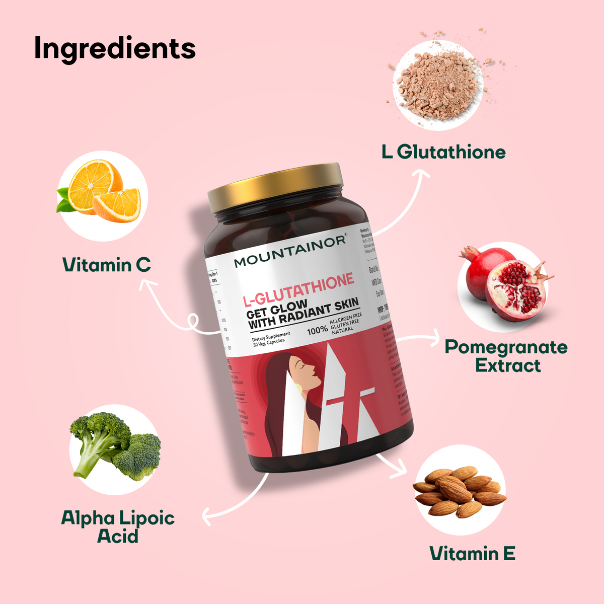 Glutathione + Collagen + Clear Biotics 60 caps each (Combo Pack) & Get FREE Gift (Sunscreen Stick + Anti Acne UV Gel + Under Eye Patch)