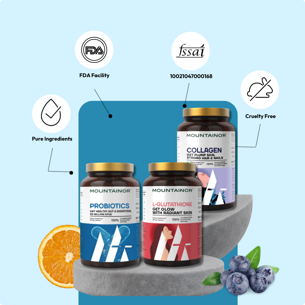 Glutathione + Collagen + Clear Biotics 60 caps each (Combo Pack) & Get FREE Gift (Sunscreen Stick + Anti Acne UV Gel + Under Eye Patch)