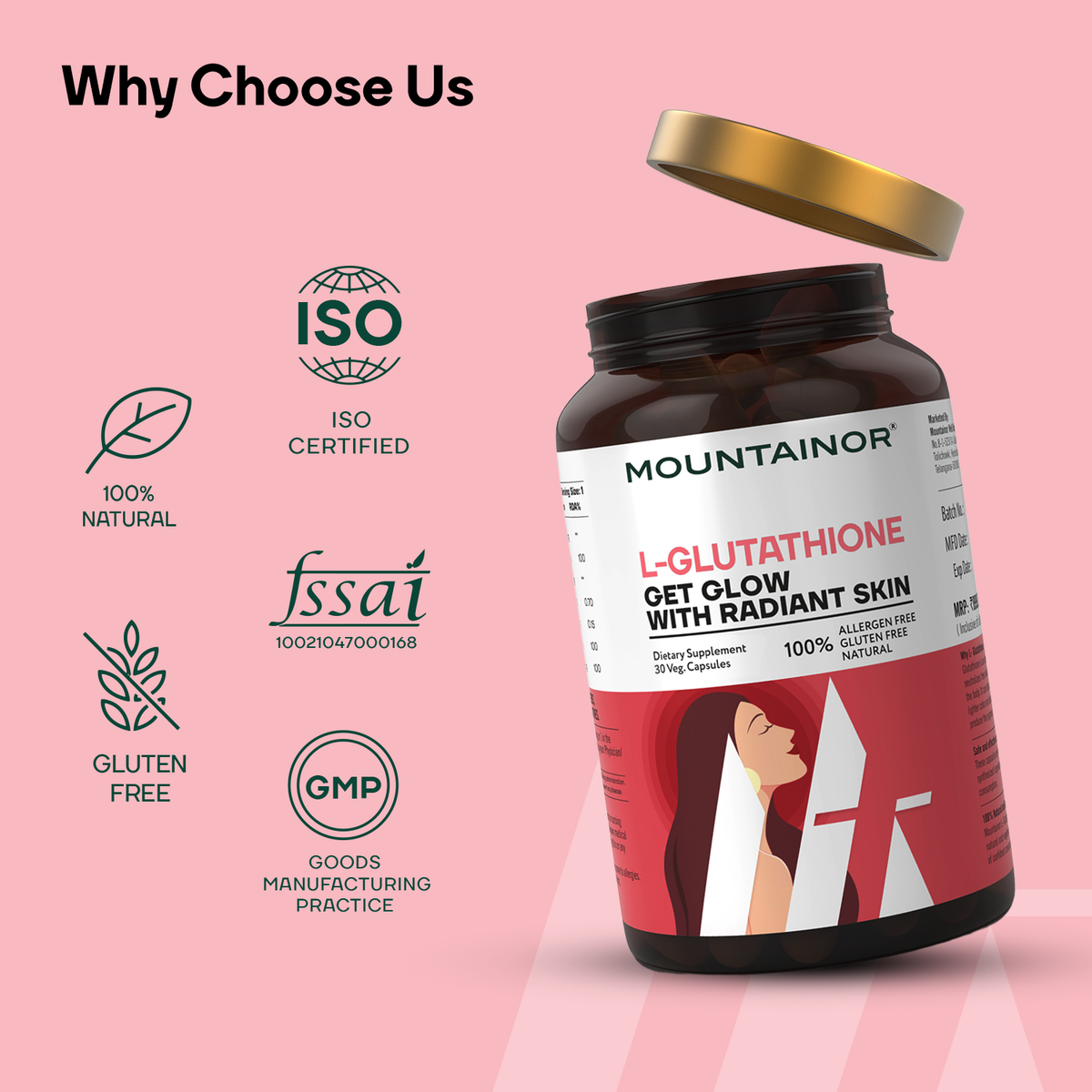 Glutathione + Collagen + Clear Biotics 60 caps each (Combo Pack) & Get FREE Gift (Sunscreen Stick + Anti Acne UV Gel + Under Eye Patch)