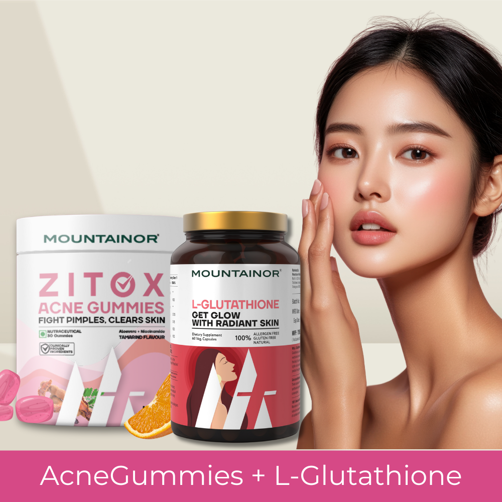 Glow & Clear Skin Combo – L-Glutathione (60 caps) + Zitox Acne Gummies (30 gummies) - Combo Pack