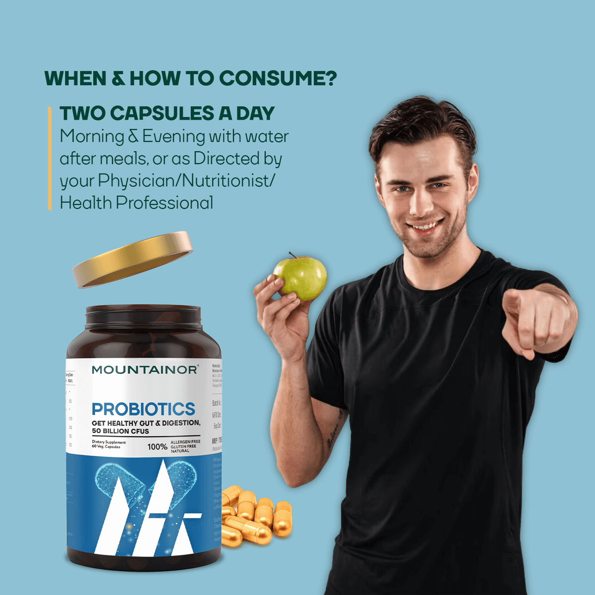Wild Alaskan Omega-3 Fish Oil 50 caps + Clear Biotics Capsules